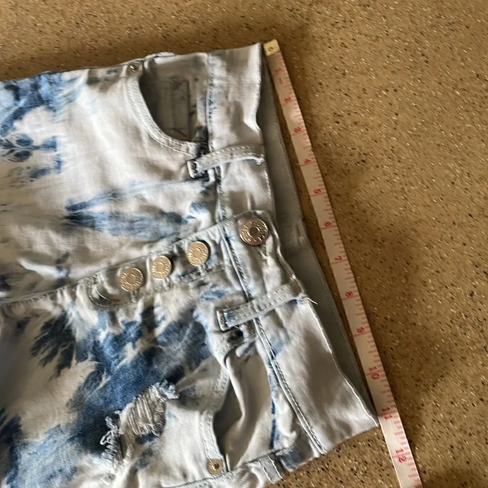 Justice bleach dyed deconstructed cutoff jean shorts